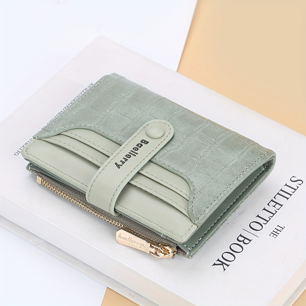 GEEAD Small Wallets for Women Slim Bifold Credit Card Holder Minimalist  Zipper Coin Pocket