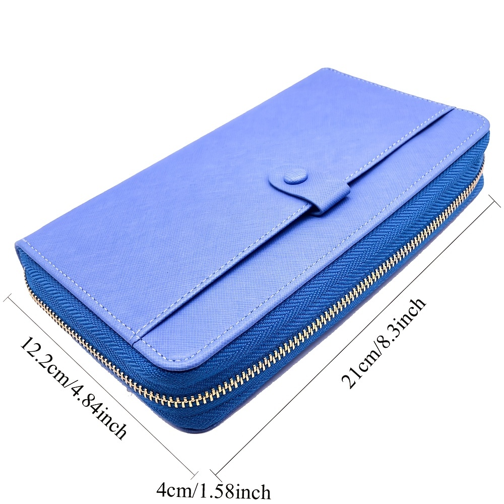 Men's Clutch Bag Long Zipper Wallet Pu Leather Wallet For Men 24 Card Slots  Card Holder Purse Phone Holder - Temu