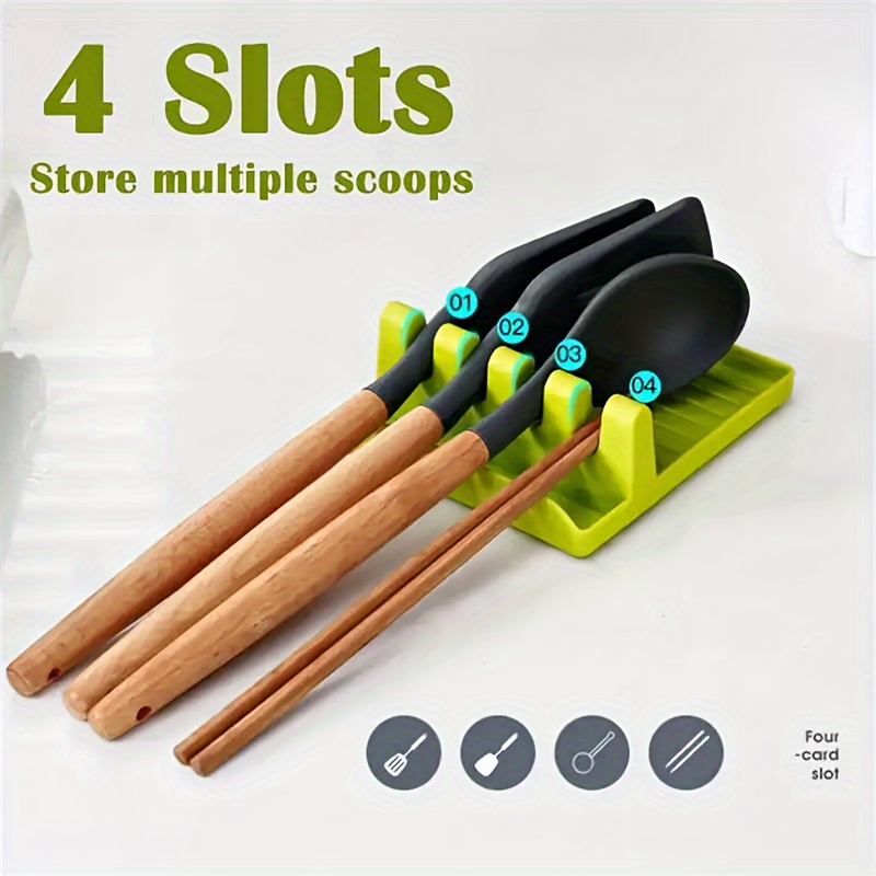 1pc, Abs Utensil Rest With Drip Pad, Kitchen Utensil Holder For