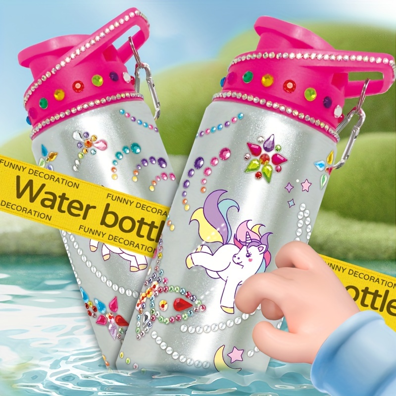 Botella de agua personalizada para niños, botella de bebidas de regreso a  la escuela, tapa abatible de botella de agua para niños, botella con  pajita, botella de agua para niños, para niños 