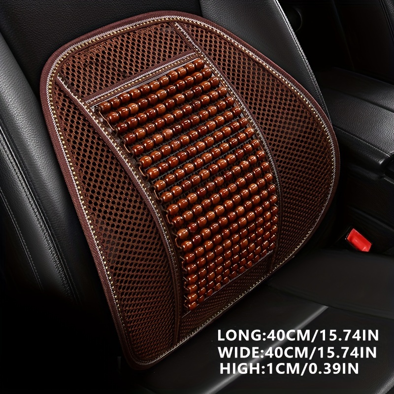 Car Backrest Seat Cushion Cover Wood Bead Summer Cool - Temu