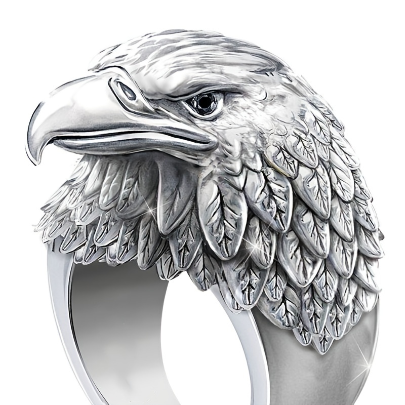 Men's Vintage Eagle Ring, Punk Gothic Style
