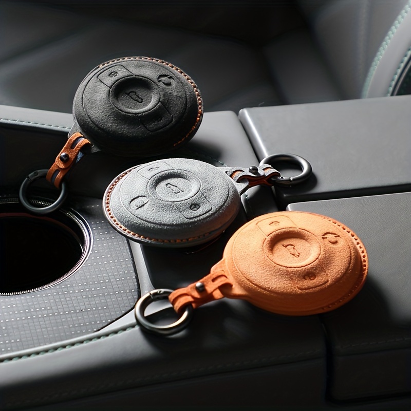 porte-clé de voiture intelligente Universel en cuir artificiel voiture  télécommande porte-clés sac Smart Key Holder