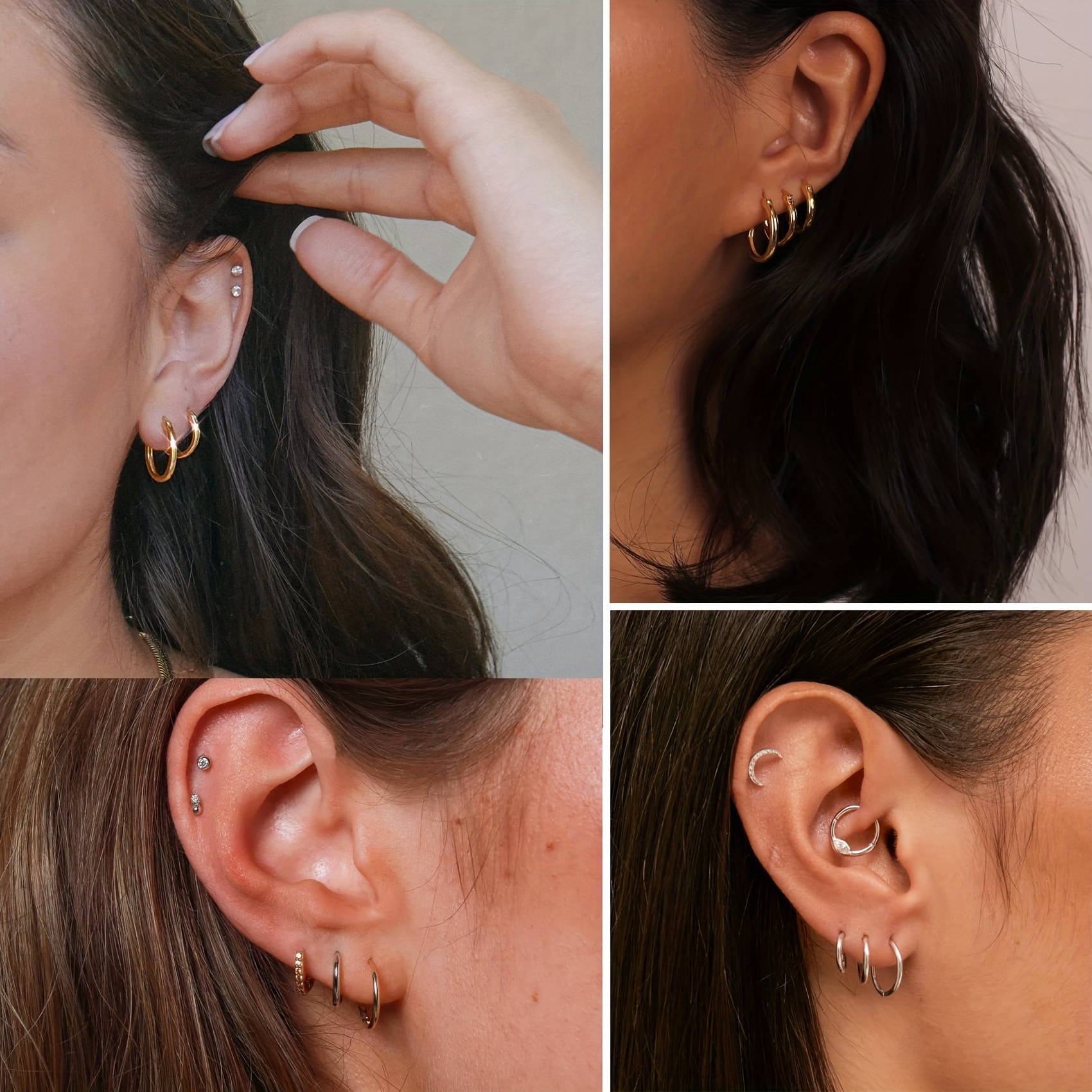 Cartilage hoop earrings on sale for sensitive ears