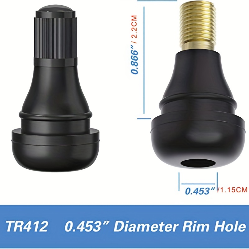 5pcs TR412 Short Black Tire Valve Stems - Perfect Fit for Standard Vehicle  Tires with 0.453 Inch 11.5mm Rim Holes