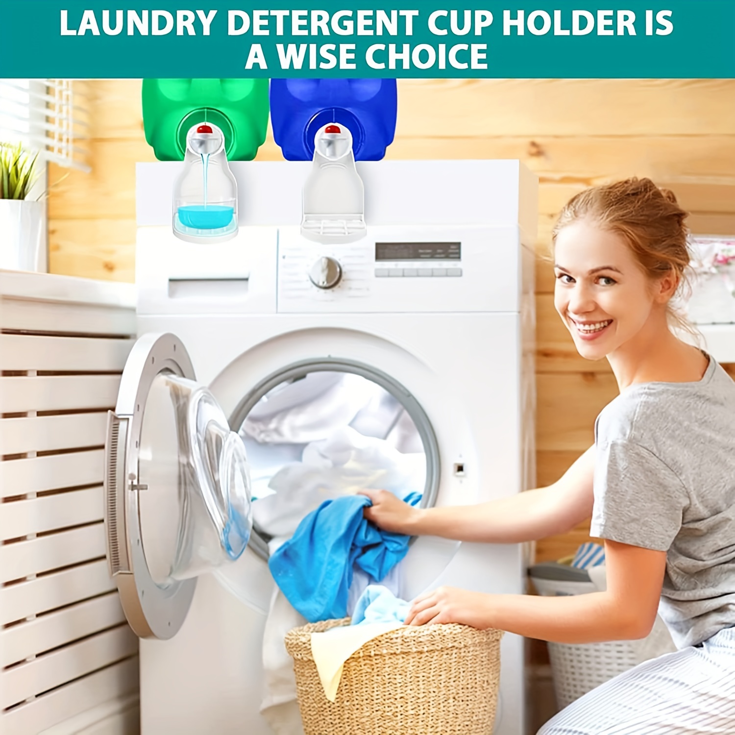 1pc White Laundry Detergent Cup Holder Bathroom Detergent Storage Container  Anti-leakage Detergent Cup