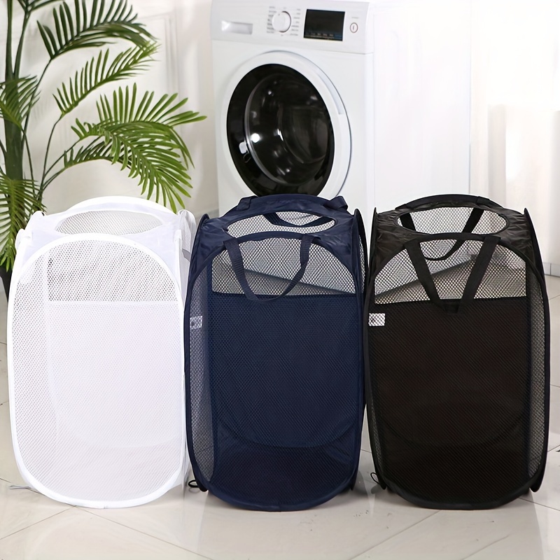 1pc Plastic Collapsible Laundry Basket, 31L(8 Gallon) Foldable Portable Laundry  Hamper With Handles, Pop-up Storage Container/Organizer For Laundry,  Household Item
