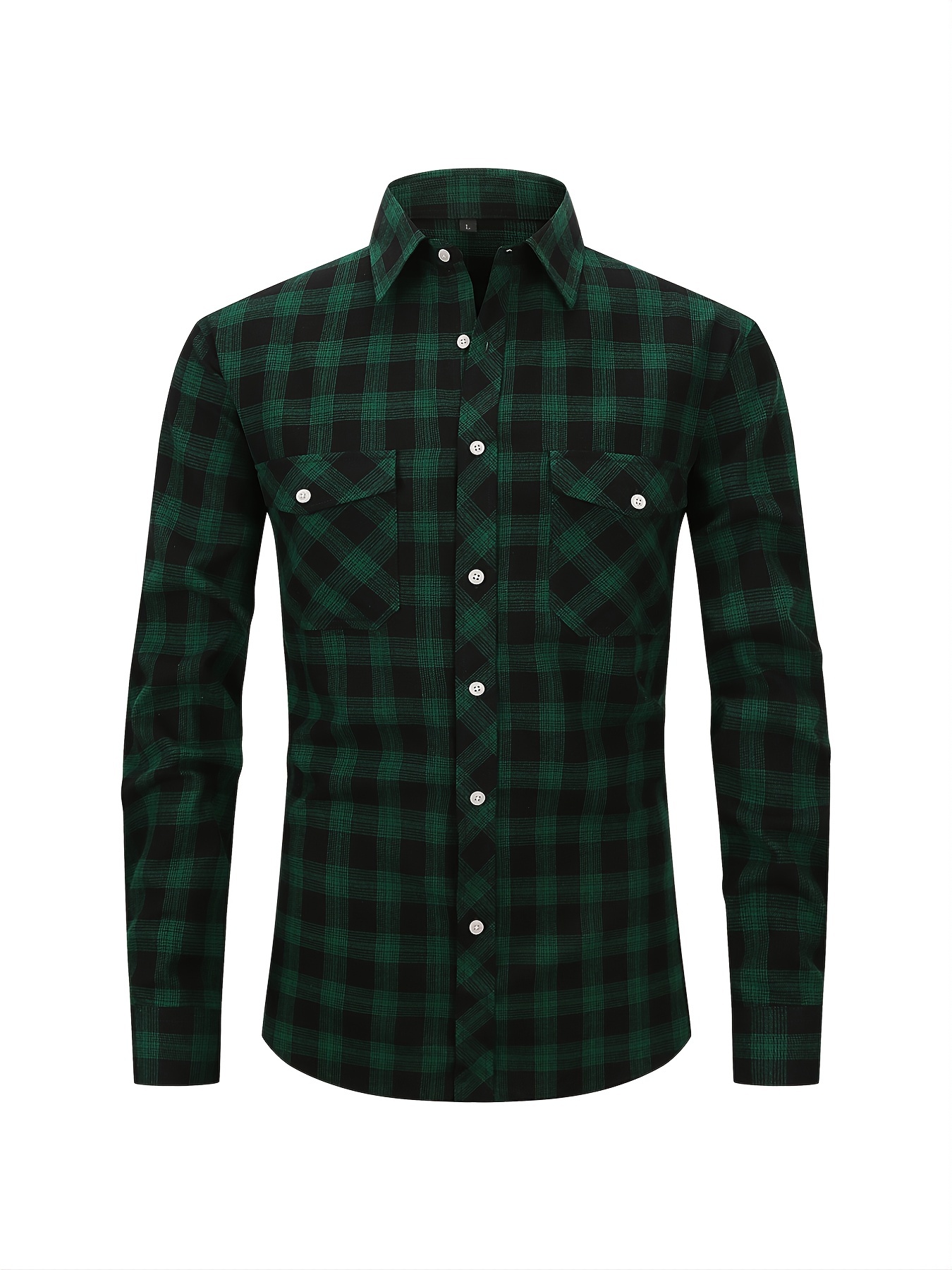 Camisa de franela para hombre, camisa de manga larga de franela para  hombre, casual, a cuadros, con botones, para ocio, ajuste regular, con  bolsillos