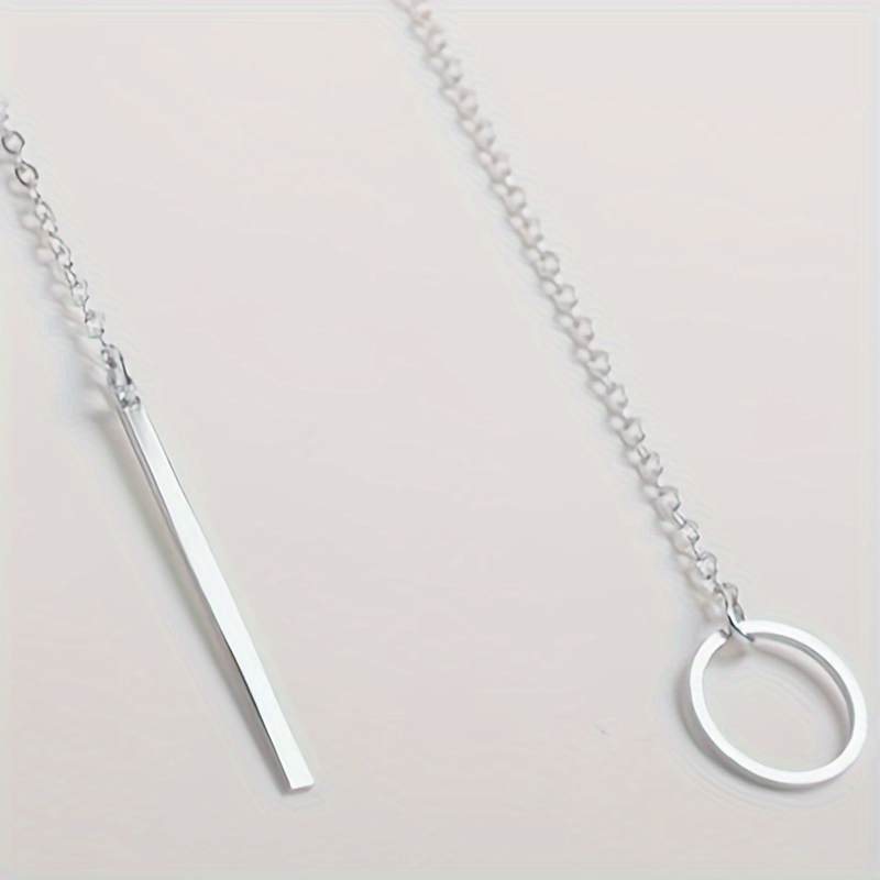 Ethnic Style Women's Necklace — Alloy Ring Design with Bar Pendant