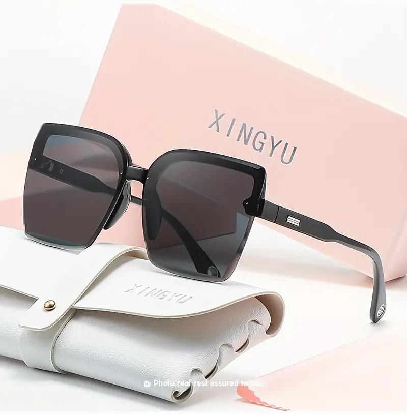 xingyu large square polarized sunglasses for women casual rimless gradient sun shades for driving beach travel details 11