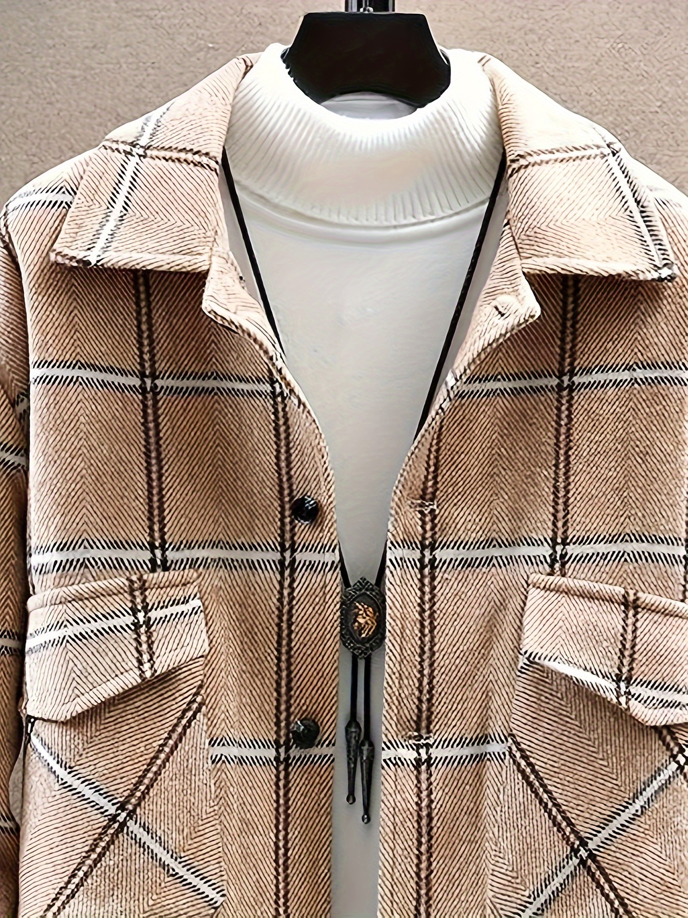 Plus Size Wool Coat for Women, Plaid Coat for Fall and Winter