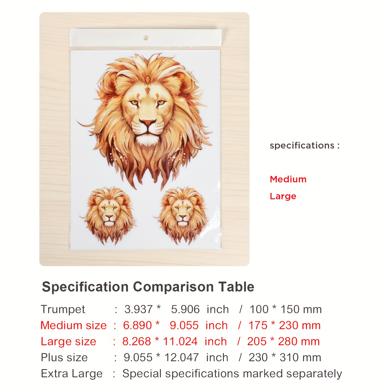 3pcs Cool Colorful Lion Head Iron-on Stickers For Clothes DIY Personality  Heat Transfer Stickers For Clothes Bag Hoodie Decorative Patches