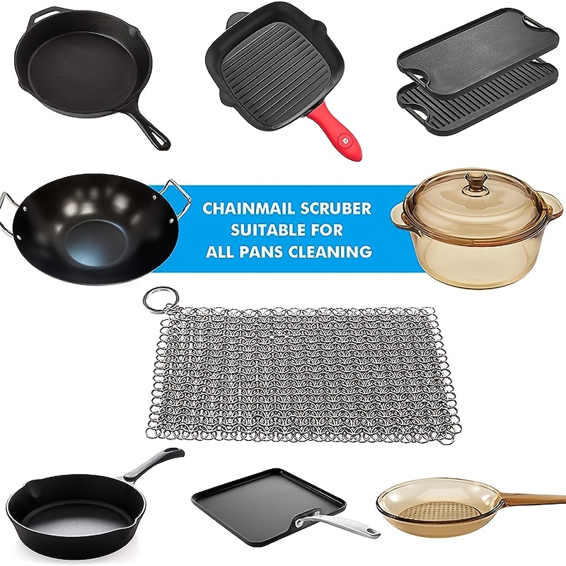 2pcs/set Grill Pan Scrapers Cast Iron Skillets Frying Pan Cleaners