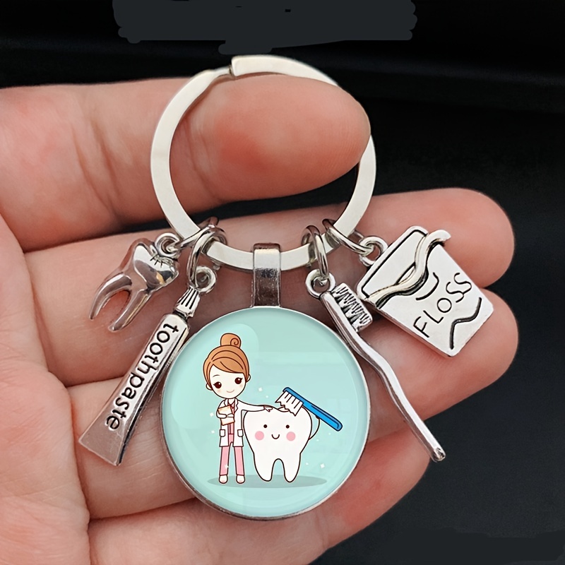 Nurse Stethoscope Medical Syringe Shape Keychain Pendant
