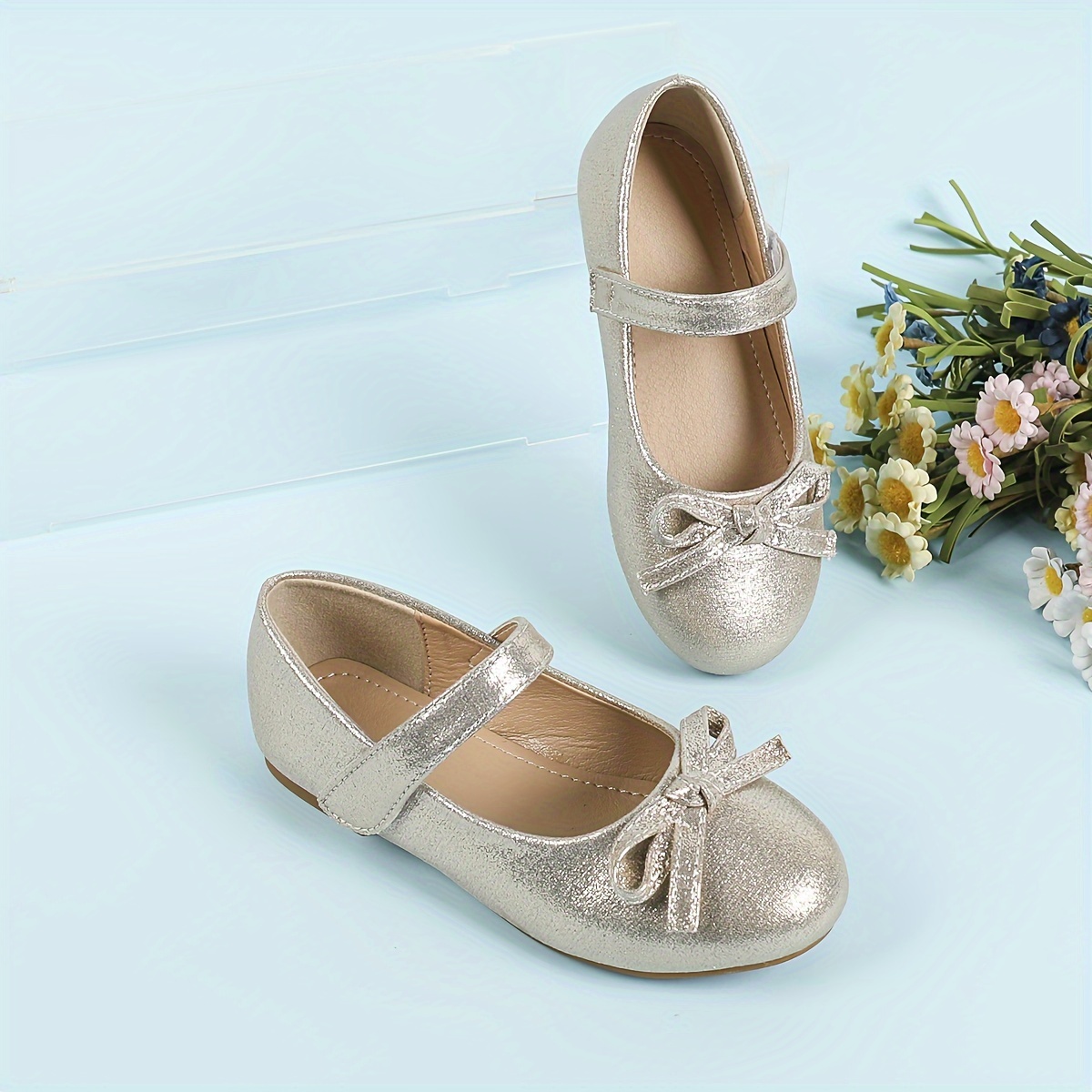 Vintage Elegant Bowknot Mary Jane Shoes Girls Lightweight Temu