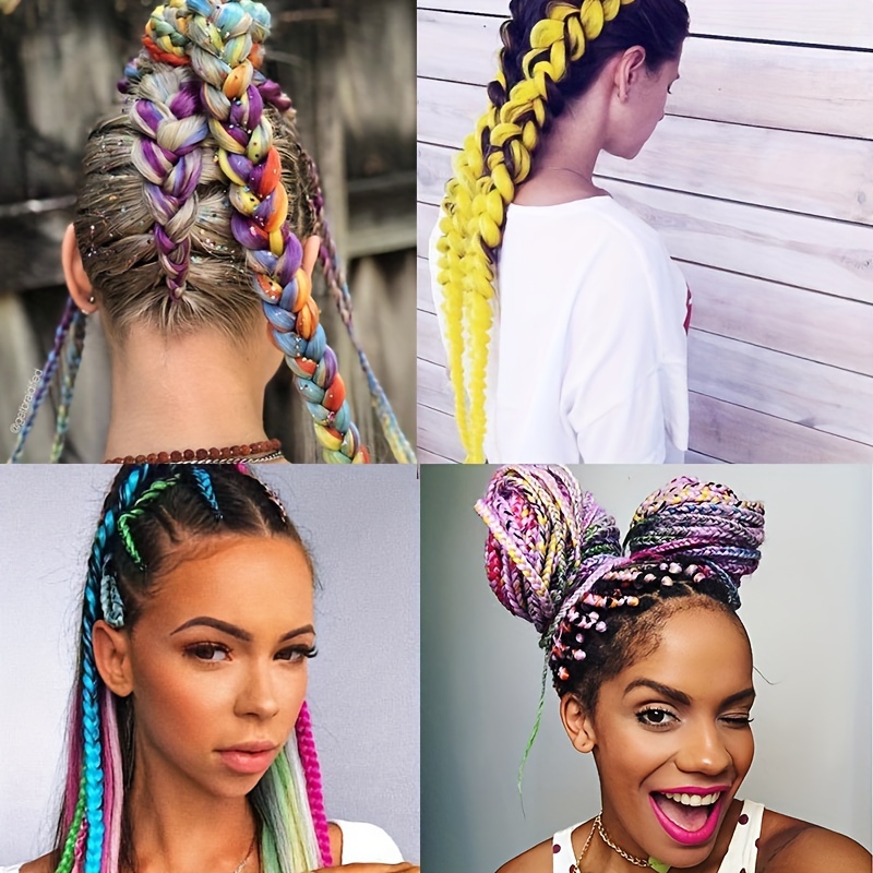 New Fashion Braid Ponytail Crochet Hair Extension Ombre - Temu