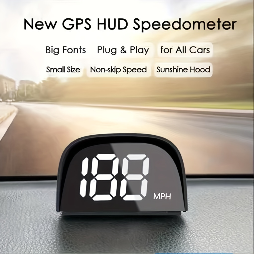 Solar Car Hud Gps Speedometer Head Up Display Wireless - Temu