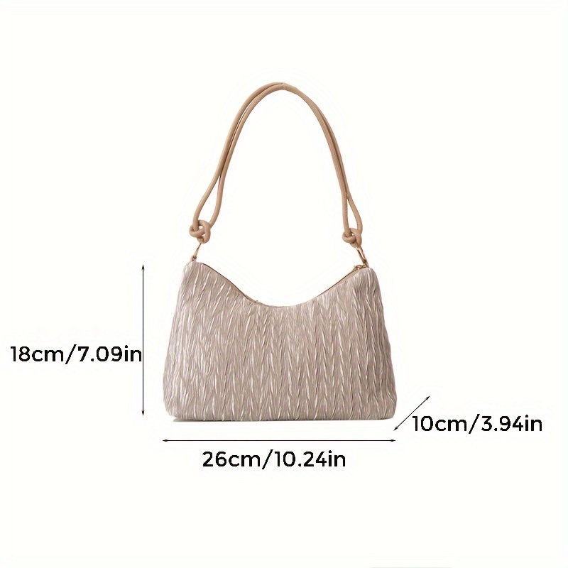 Solid Color Bucket Bag For Women, Simple Vegetable Basket Bag, Fashion  Ruched Handbag Purse - Temu