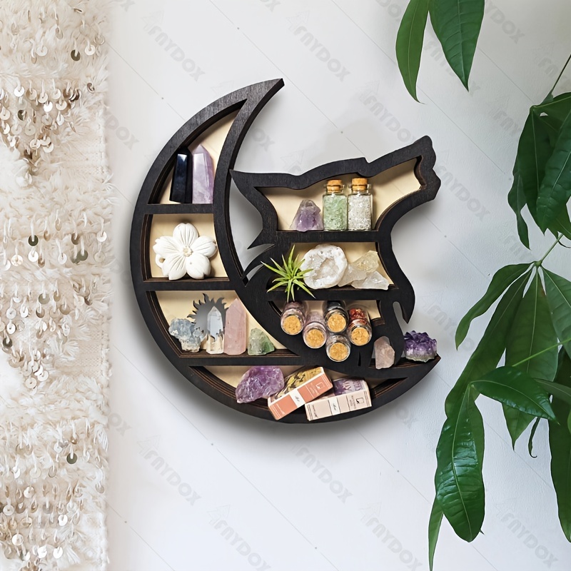 Black Heart Shelf For Crystal Stones Essential Oils Small - Temu