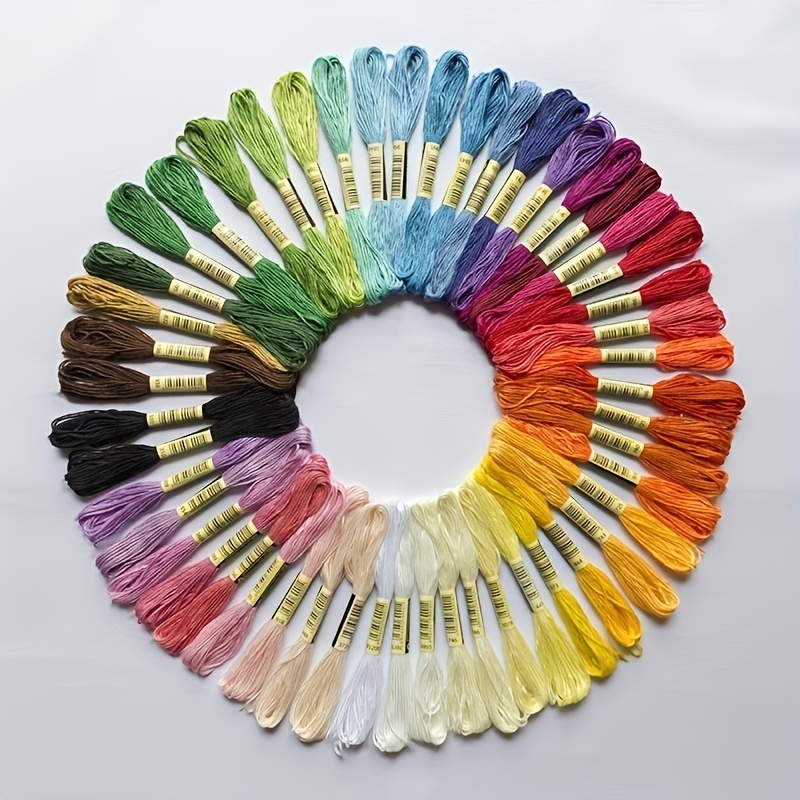 50 Pcs Embroidery Floss Kit Thread Cross Stitch Cotton Sewing DIY  Multicolor