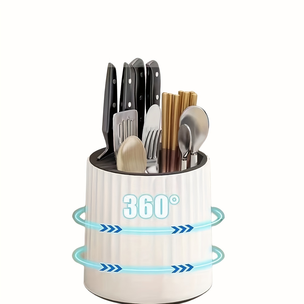 ZORQ Drehbarer Taschenhalter, 360 Grad drehbar, für Küchenmesser, Gabeln,  Löffel, Mixer, Essstäbchen : : Küche, Haushalt & Wohnen