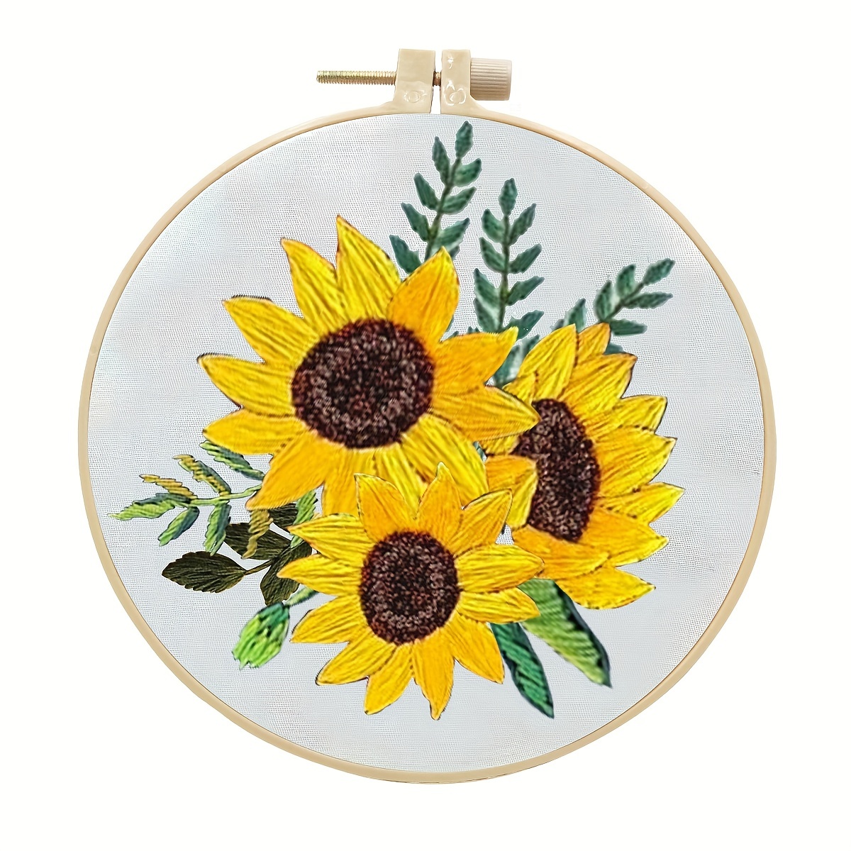 4 Set Embroidery Kit for Beginners Sunflower Adults as the pictures shown