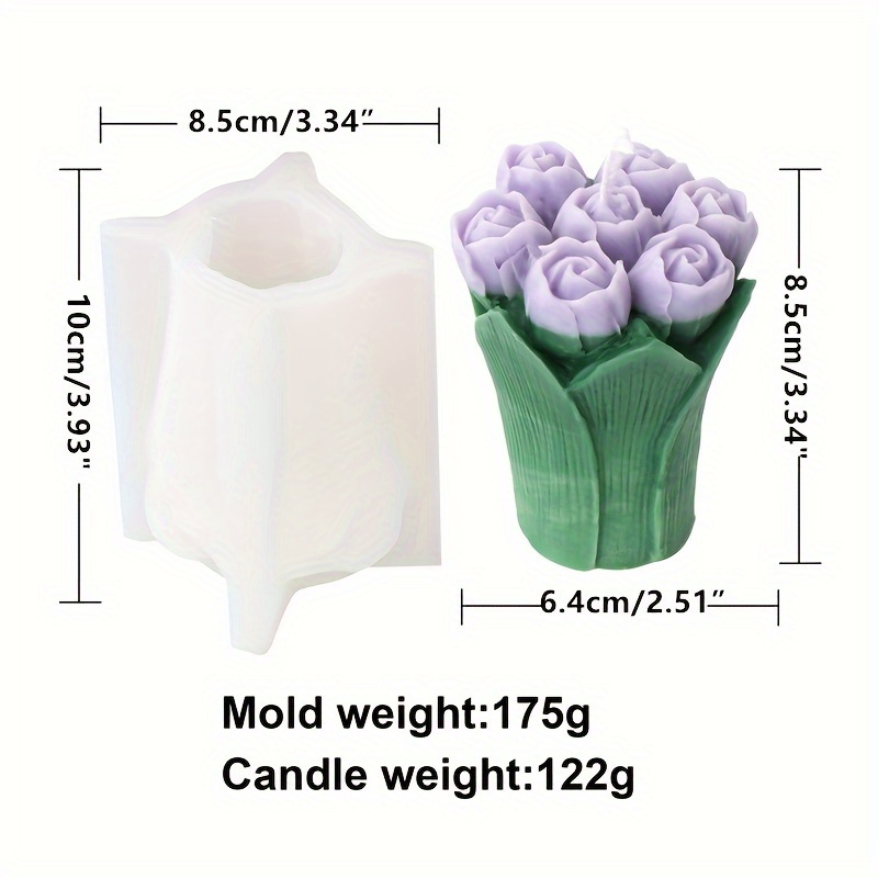 Flower Bouquet Candle Mold Table Decoration Peony Floral Bouquet Pillar  Silicone Mold Luxury Unique Wedding Gift 