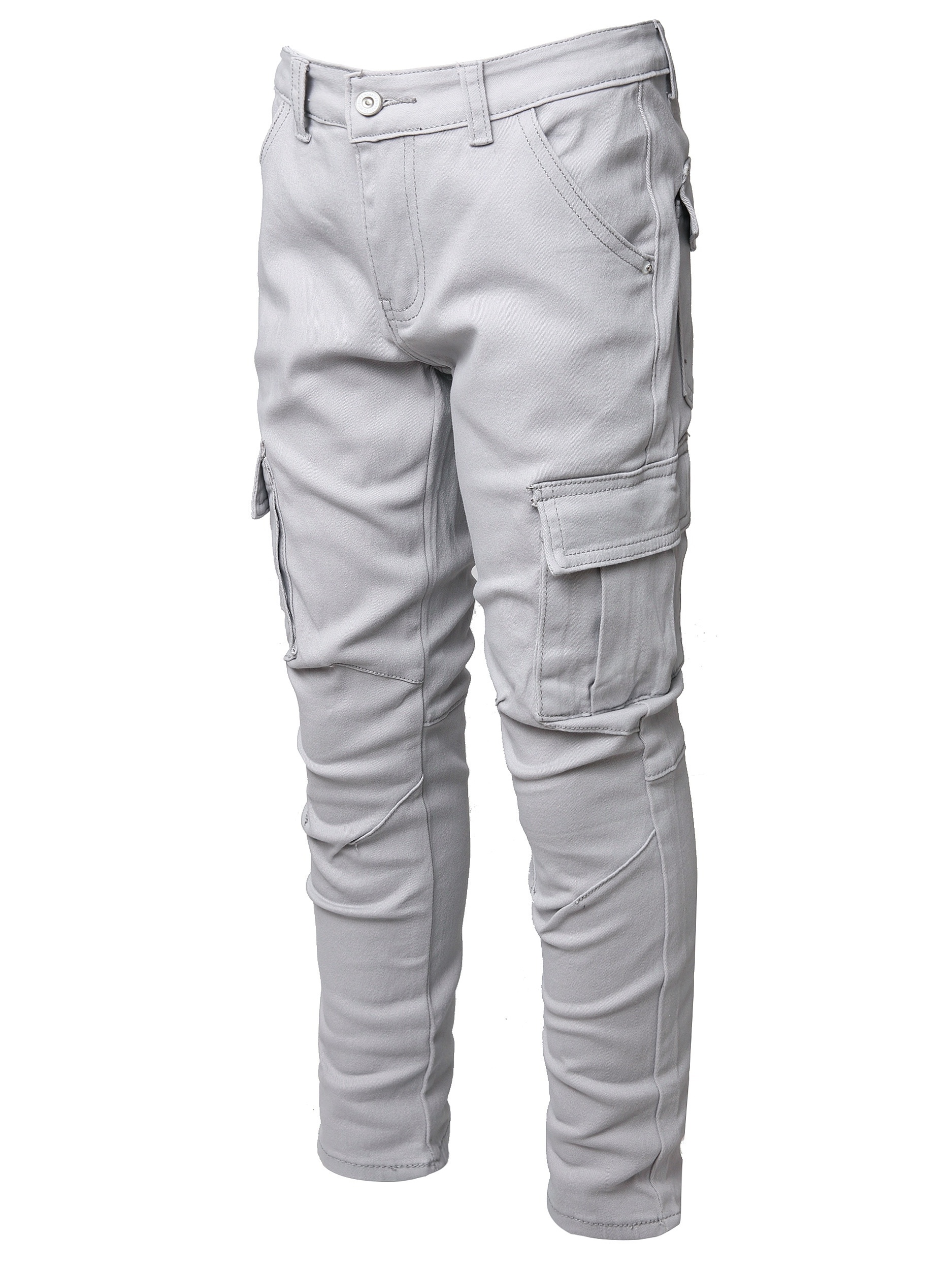 Boys Grey Stretch Jeans Skinny Slim Fit Multi pockets Cargo - Temu