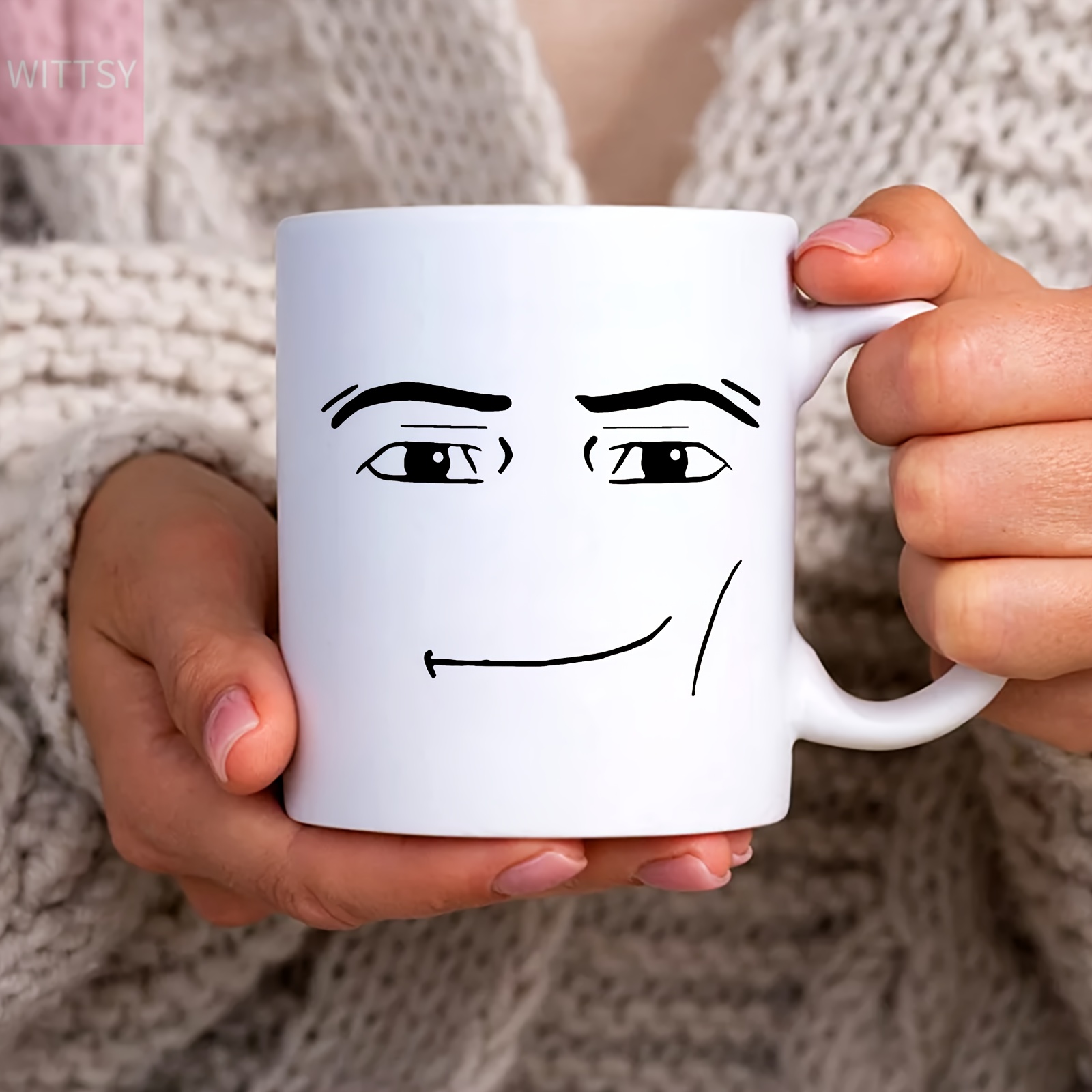 1pc, Man Face Coffee Mug, 11oz Ceramic Coffee Cups, Novelty Water Cups, For  Hot Or Cold Drinks Such As Cocoa, Milk, Tea Or Water, Summer Winter Drinkw