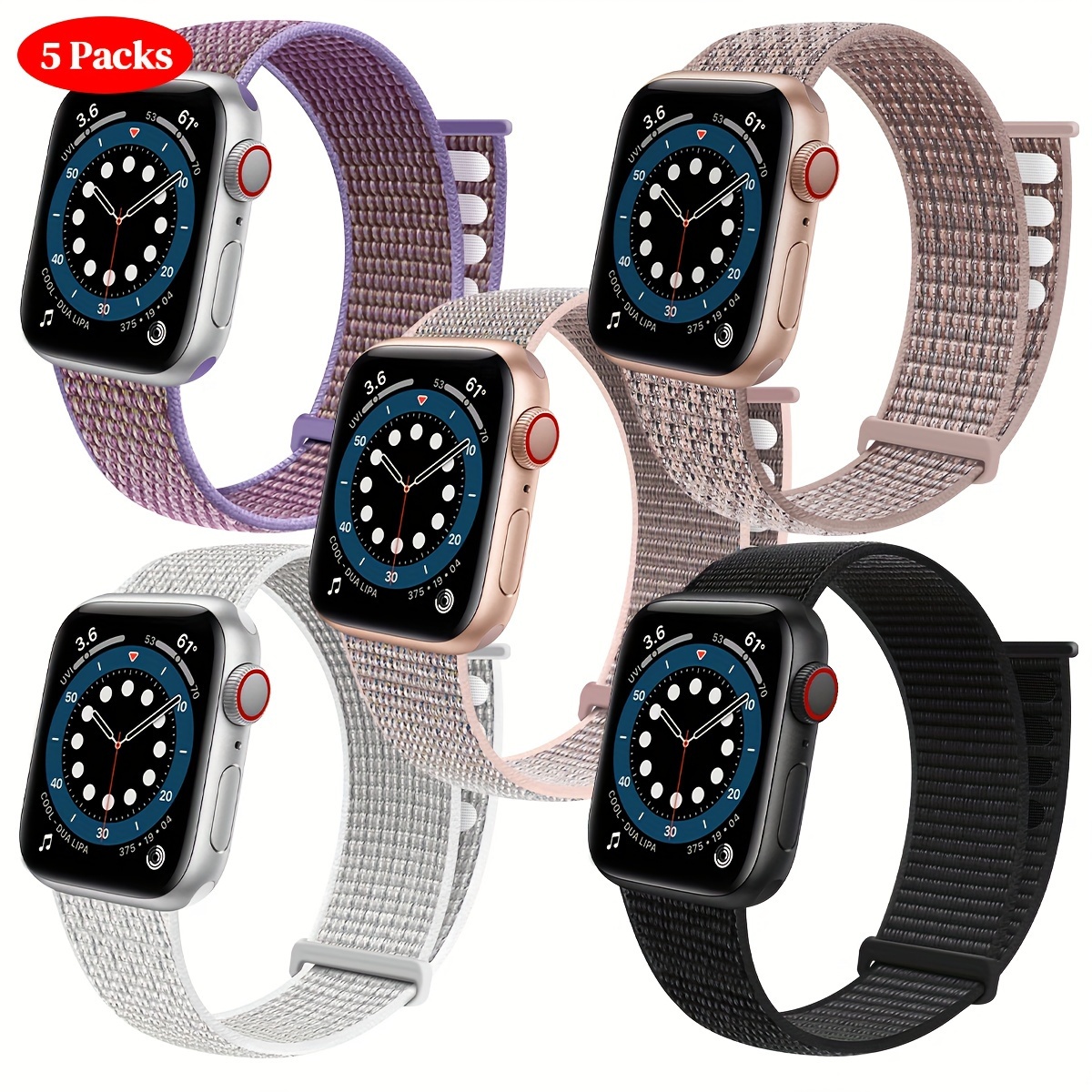 2 Packs Sport Ocean Bands Compatible with Apple Watch Band Ultra 2/Ultra SE  Series 9/8/7/6/5/4/3/2/1 Silicone iWatch Band 49mm 45mm 44mm 42mm 41mm