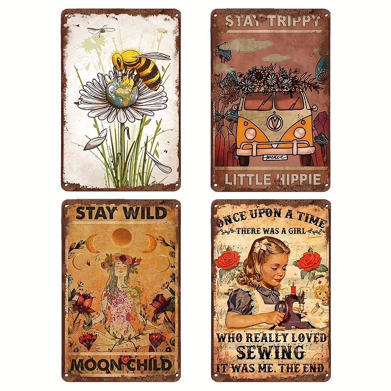 1pc Vintage Metal Tin Sign Sewing Funny Novelty Sign Retro Wall Decor Sign For Home Gate Garden Bars Restaurants Cafes Office Store Pubs Club Decor 8 12 Inch