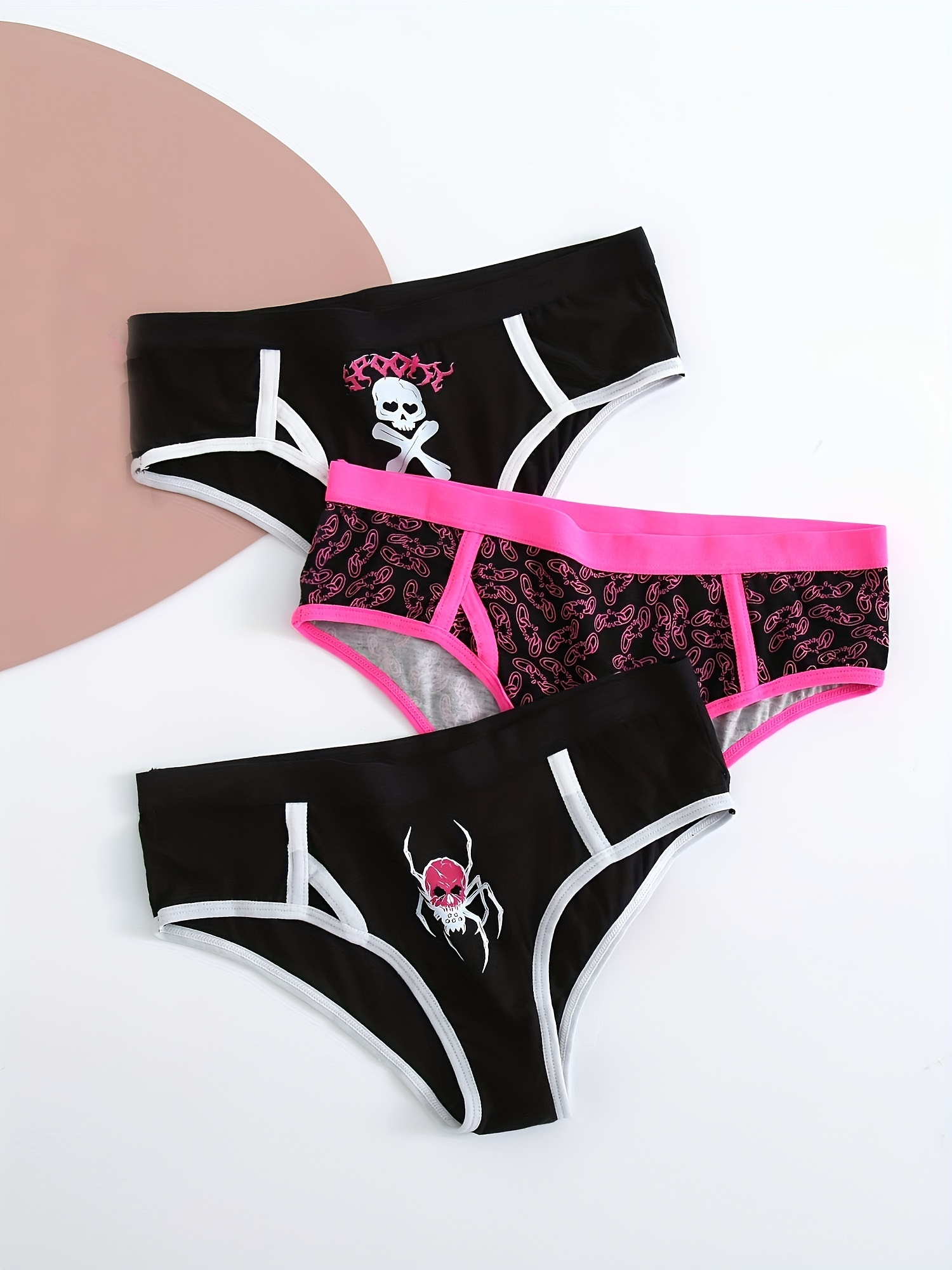 Sexy Skull Print Printed Panty DeanFire 92% Polyester & 8% Spandex