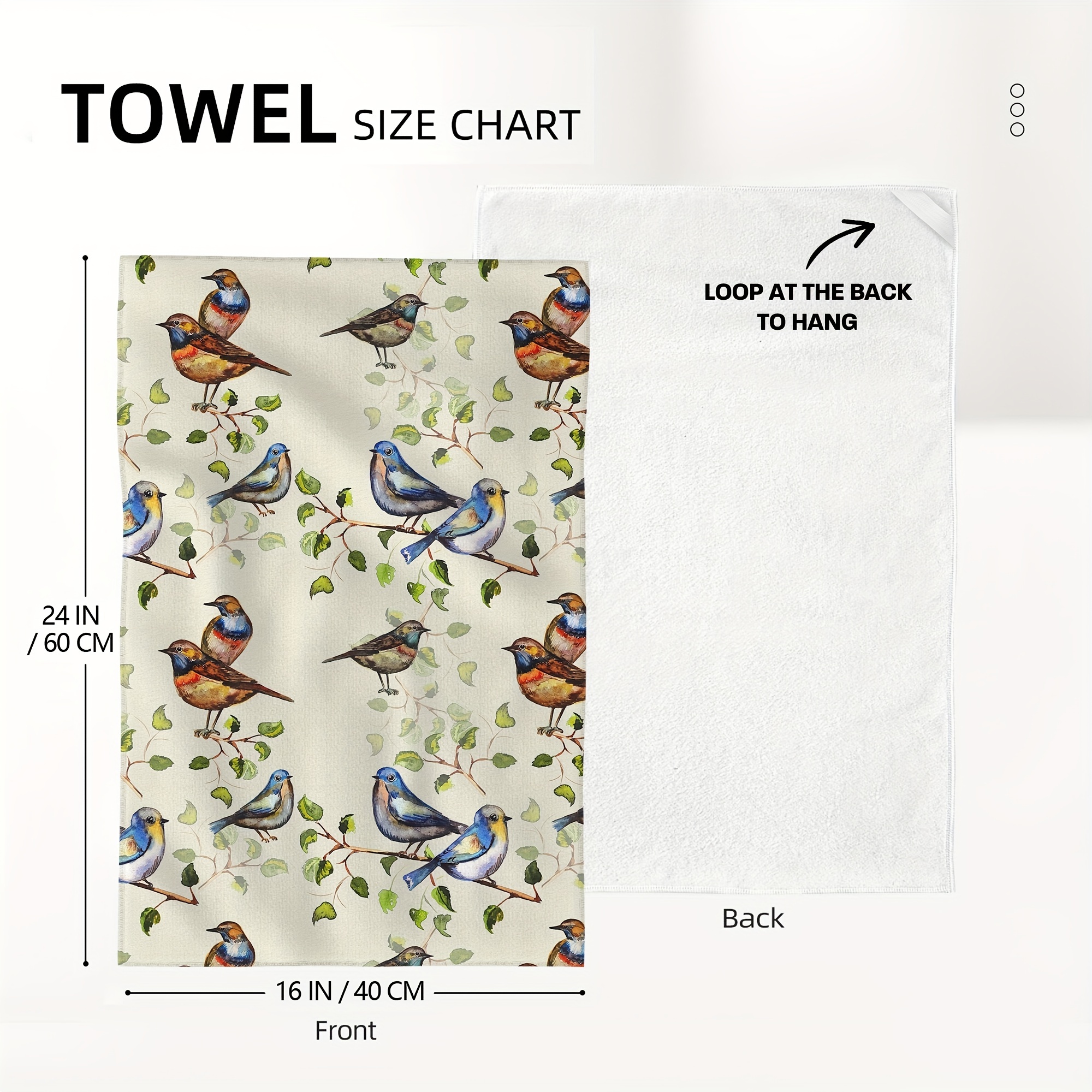 Dish Cloth Decorative Set Cute Birds Tea Towels Absorbent - Temu