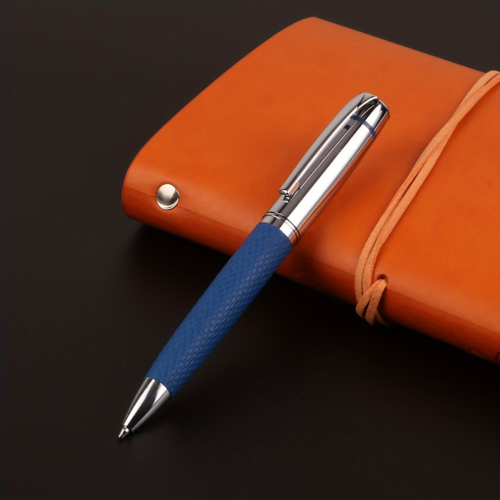 Pu Pen Holder Office Twist Round Ballpoint Pen