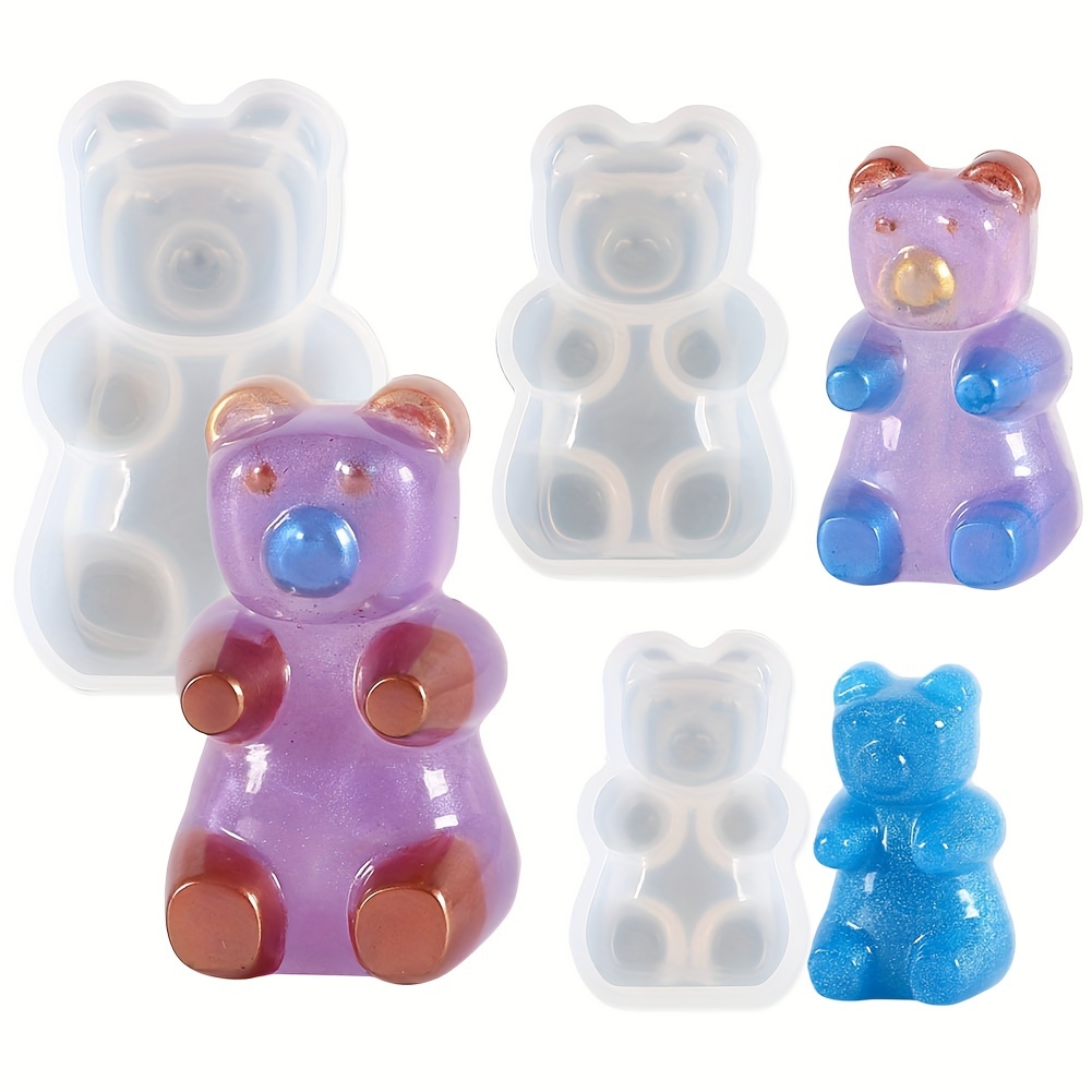 53 Cavities Silicone Gummy Mold BPA Free Nonstick Food Grade Teddy Bear  Candy Mold With Dropper
