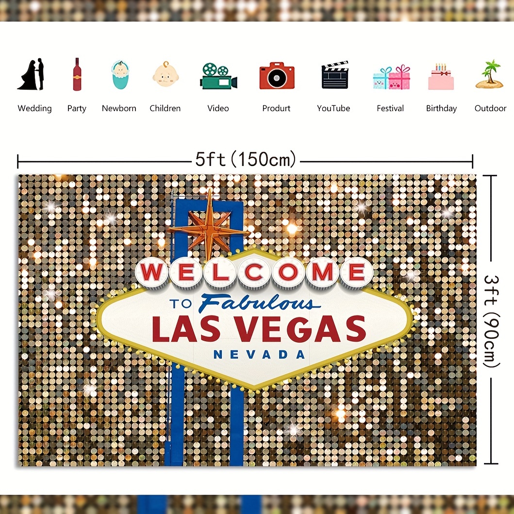  Las Vegas Night City Backdrop Welcome to Las Vegas Fabulous  Casino Poker Movie Themed Photography Background Birthday Party Decoration  Studio Props 7x5FT : Electronics