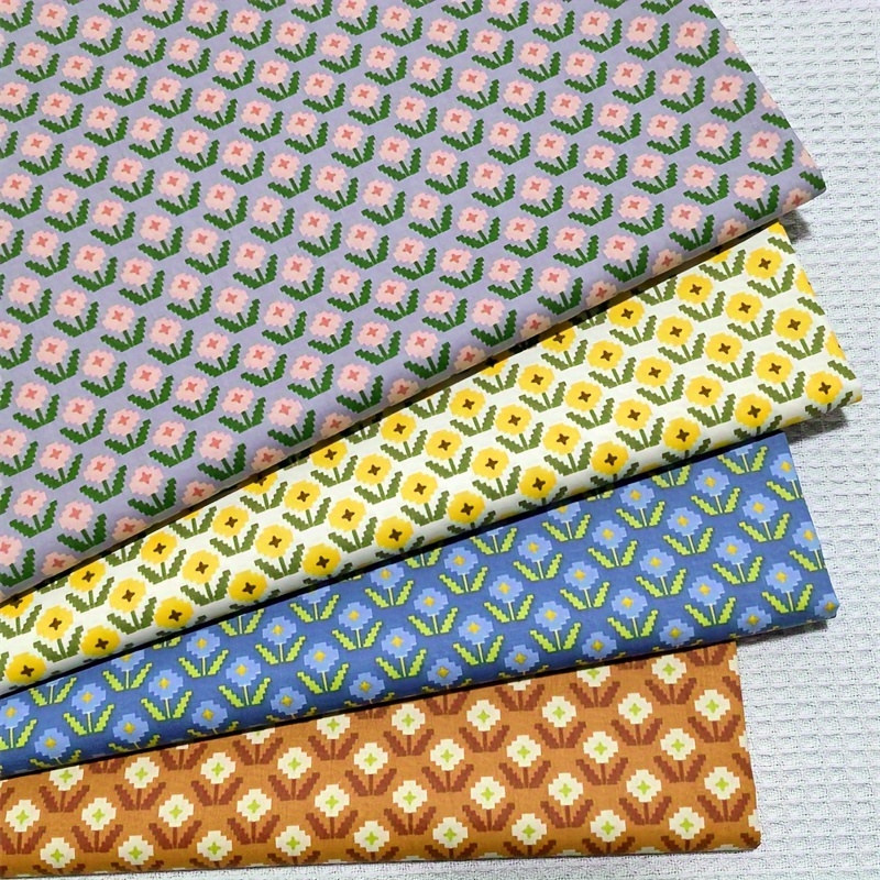Floral Printed Top Cotton Fabric Bundle Squares Quilting - Temu