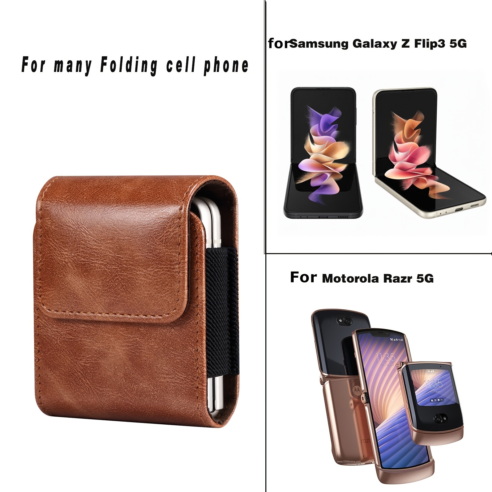 Funda Cuero Artificial Teléfono Galaxy Z Flip 5 4/ Z - Temu