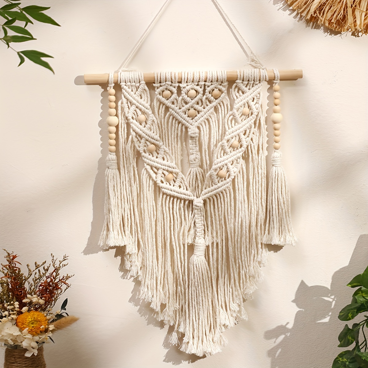 How to make wall hanging with beads - Hanging beads decoration - home decor  ideas for living room 