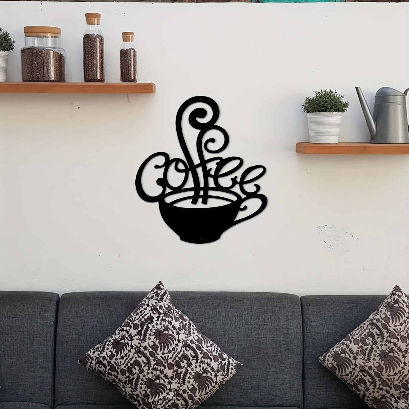 Coffee Cup Metal Wall Art, Kitchen & Home Decor