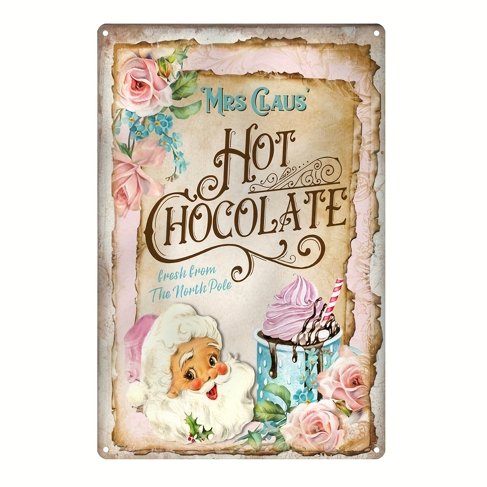 Tin Sign With Solid Stand Warm Up At The Hot Chocolate Bar For Holiday  Christmas Hot Chocolate Party Supplies, Christmas Winter Decorations - Temu  United Arab Emirates