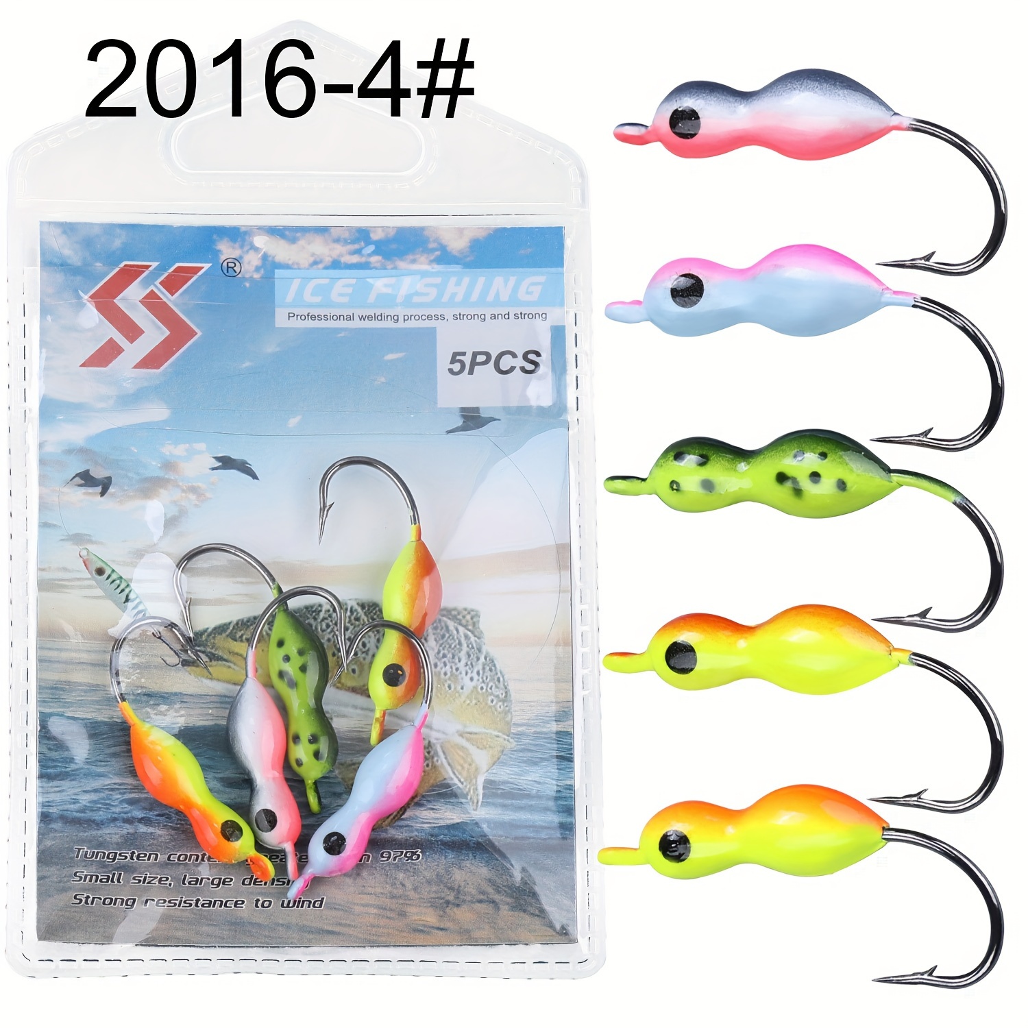 Goture 8pcs/lot Tungsten Jig Ice Fishing Lure Kit for Winter