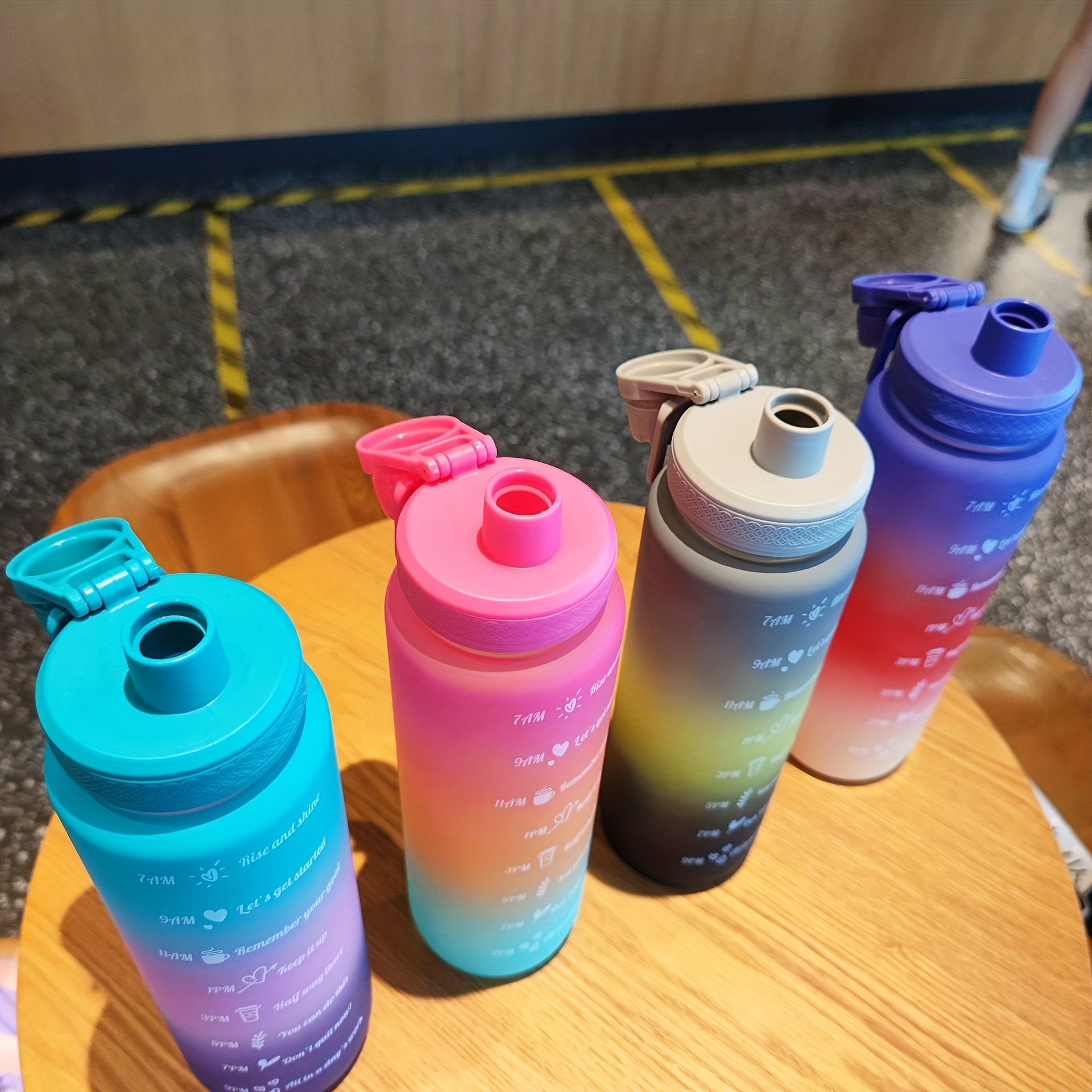 1000ML Portable Water Bottle For Camping Hiking Running Large Capacity Water  Bottle Frosted Gradient Water Bottles For Kitchen