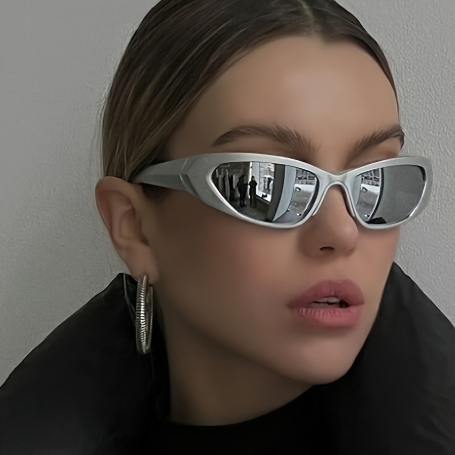 Y2k Cyberpunk Fashion Sunglasses For Women Men Wrap Around - Temu Canada