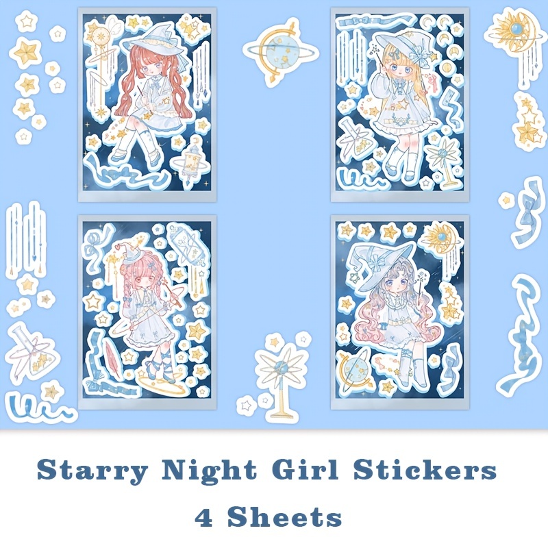 Kawaii Sticker Sheets: I love Peach Sticker Sheet, Green Dino Girl or –  Starlight Glitter Notes