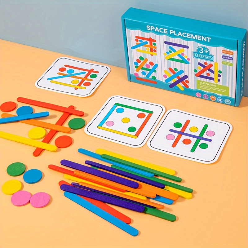 Kids Rainbow Stick Puzzle Toys, Educational Matching Game