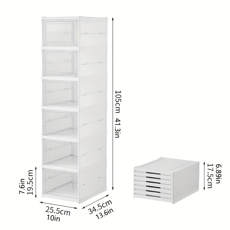 Plastic Folding Shoe Storage Boxes With Doors Portable Boxes - Temu