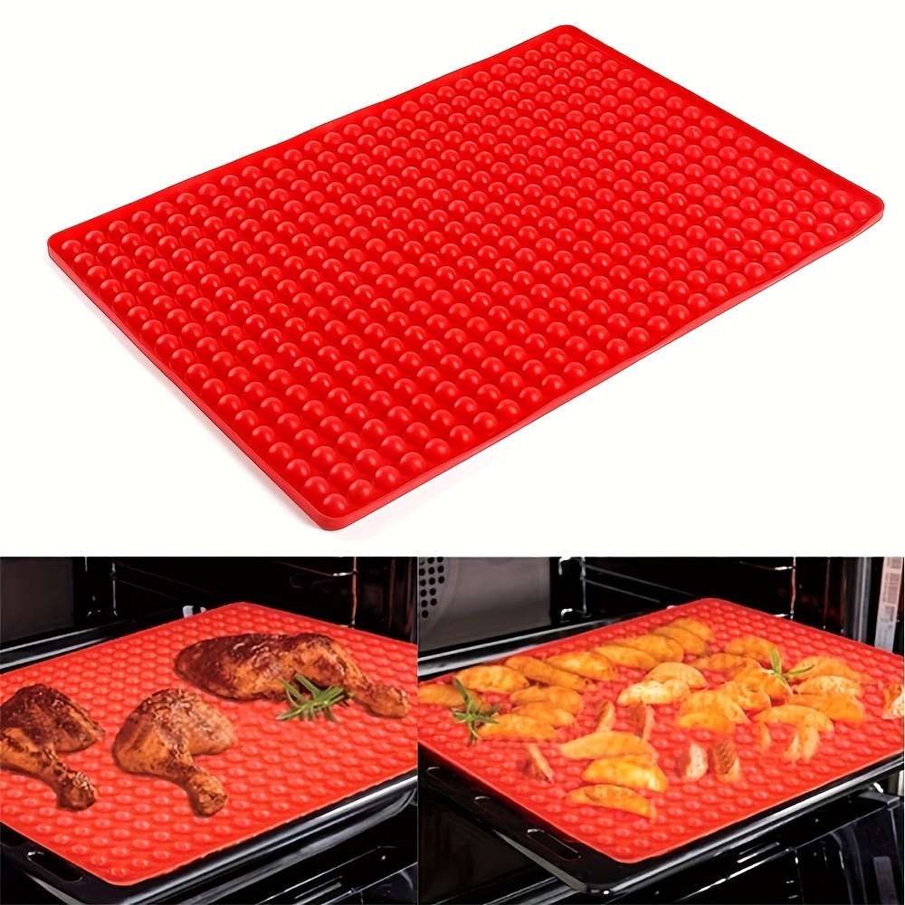 

1pc, Silicone Baking Mat, 468 Hemisphere Baking Mat, Oil Drained Cooking Pan Oven Tray, Cat Dog Treats Mold, Baking Tools, Kitchen Gadgets, Kitchen Accessories