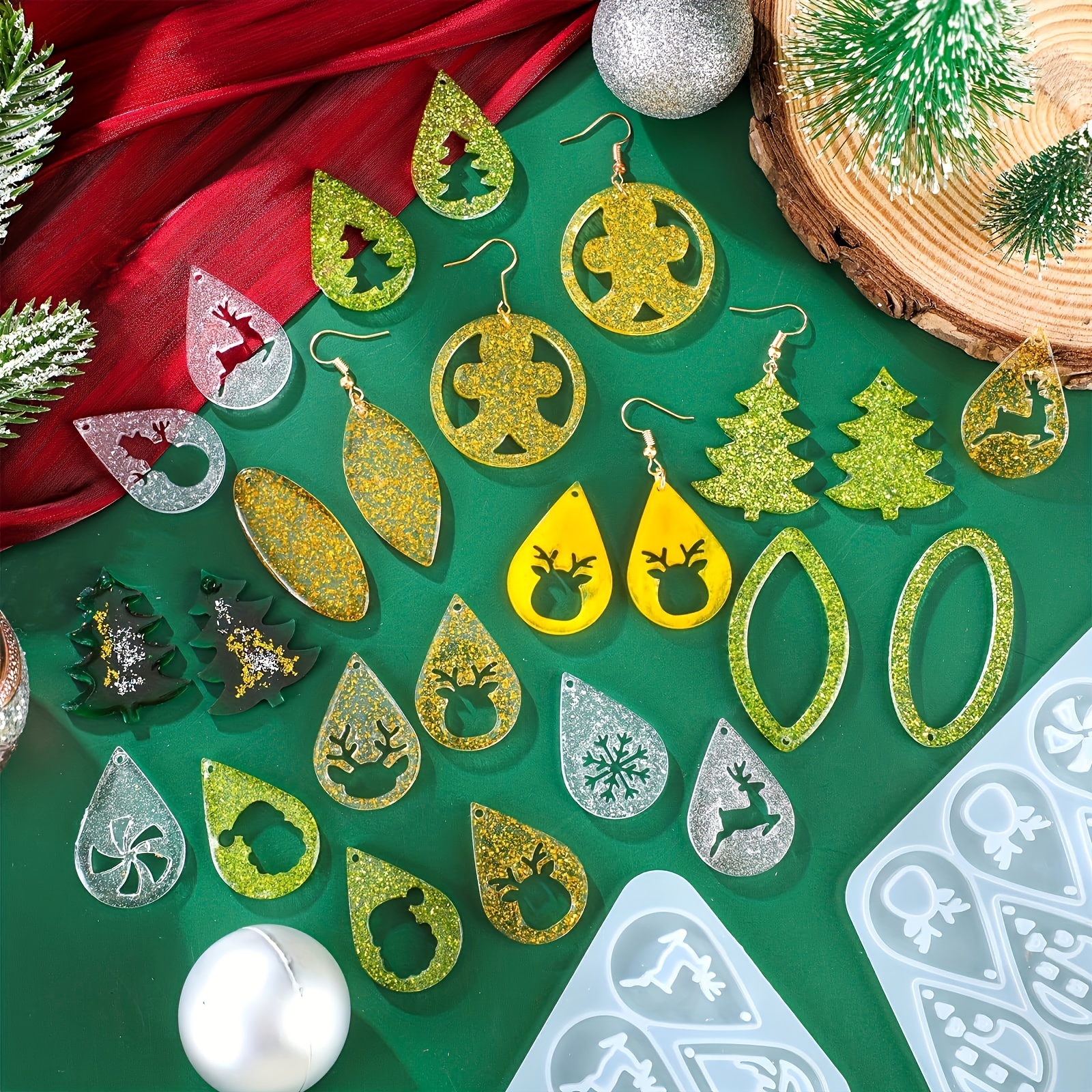 Christmas Resin Earring Molds Resin Jewelry Molds christmas - Temu