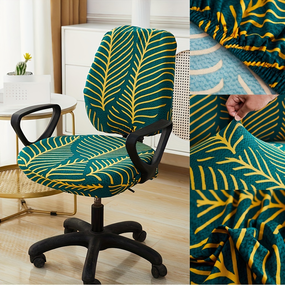 LINGXIYA Funda elástica para silla de oficina, funda protectora de tela  decorativa, extraíble, lavable, suave y cómoda, para sillas de escritorio